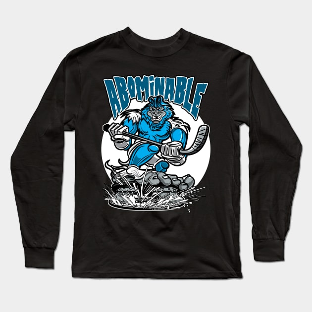 Abominable Snowman Hockey Player Mascot Long Sleeve T-Shirt by eShirtLabs